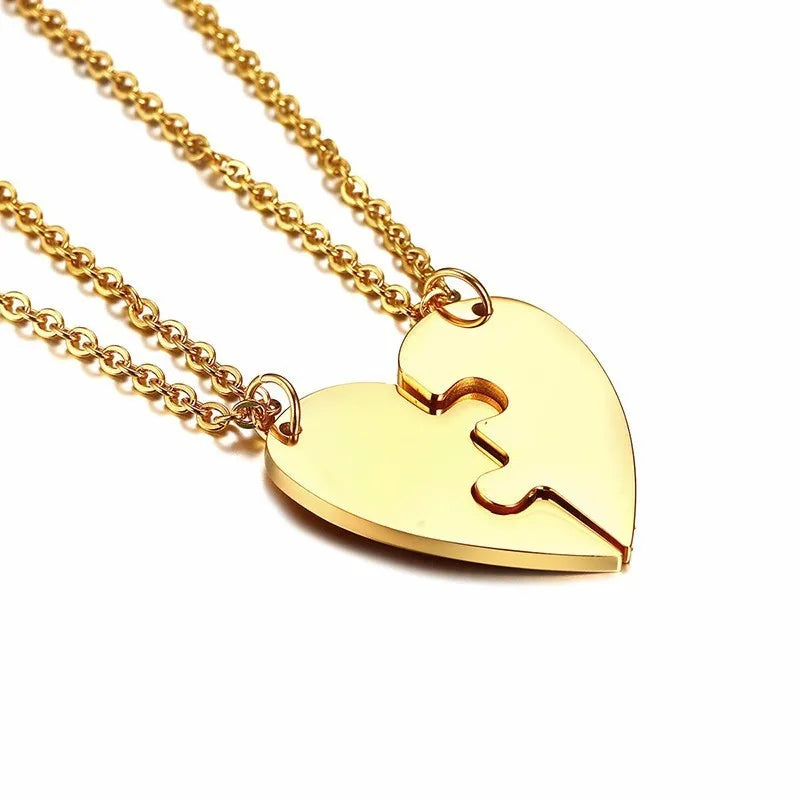 Personalized Engrave Name BFF Necklaces Stainless Steel Couple Pendants Set
