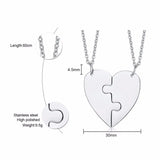 Personalized Engrave Name BFF Necklaces Stainless Steel Couple Pendants Set