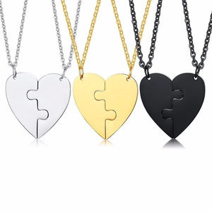 Personalized Engrave Name BFF Necklaces Stainless Steel Couple Pendants Set