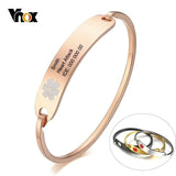 Engraved Medical Alert ID Bracelet Stainless Steel