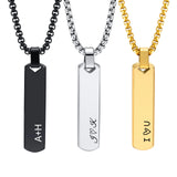 Personalized Men's Bar Necklace for Women