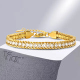 CZ Stones Bracelet Women,Gold Plated Ball Chain Bracelet