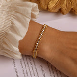 CZ Stones Bracelet Women,Gold Plated Ball Chain Bracelet