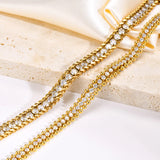 CZ Stones Bracelet Women,Gold Plated Ball Chain Bracelet