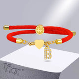 CZ Initial Charm Bracelet with Life Tree Clasp, Custom Gift for Her