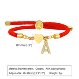 CZ Initial Charm Bracelet with Life Tree Clasp, Custom Gift for Her