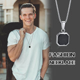 Geometric Shell Pendant Necklace for Men, Casual Male Boy Neck Collar