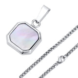 Geometric Shell Pendant Necklace for Men, Casual Male Boy Neck Collar