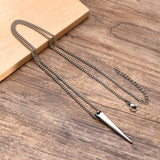 Geometric Stainless Steel Arrow Pendant with Cuban Chain