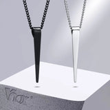 Geometric Stainless Steel Arrow Pendant with Cuban Chain