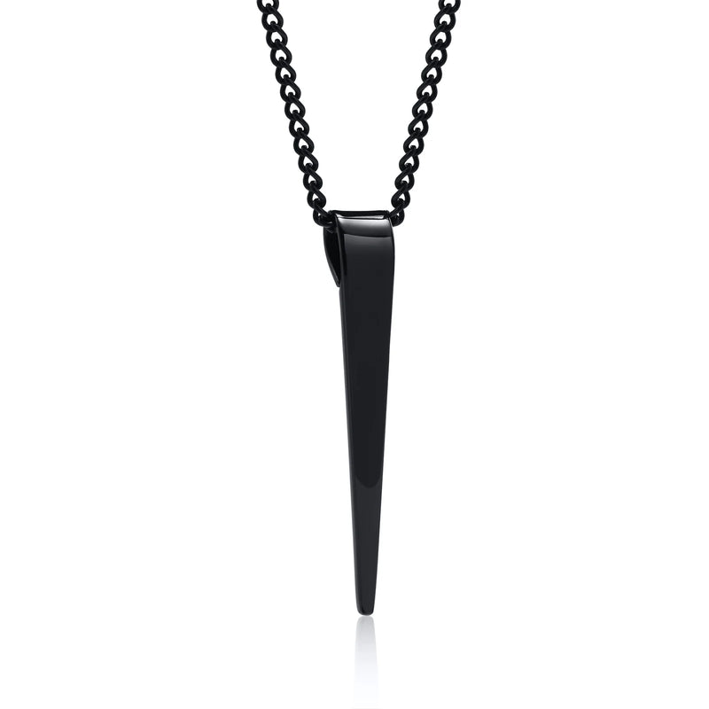 Geometric Stainless Steel Arrow Pendant with Cuban Chain