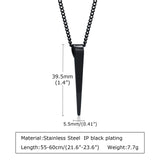 Geometric Stainless Steel Arrow Pendant with Cuban Chain