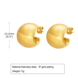 Stainless Steel Hoop Earrings for Women, C Shaped Ear Jewelry