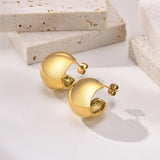 Stainless Steel Hoop Earrings for Women, C Shaped Ear Jewelry