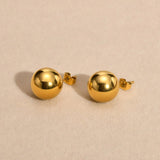 Stainless Steel 12MM Ball Stud Earrings for Women Jewelry