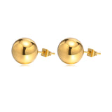 Stainless Steel 12MM Ball Stud Earrings for Women Jewelry