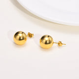 Stainless Steel 12MM Ball Stud Earrings for Women Jewelry
