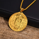 Virgin Mary Pendant Necklace Stainless Steel Collar Religious Jewelry