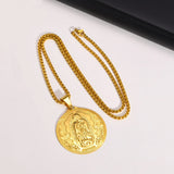 Virgin Mary Pendant Necklace Stainless Steel Collar Religious Jewelry