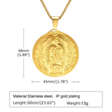Virgin Mary Pendant Necklace Stainless Steel Collar Religious Jewelry