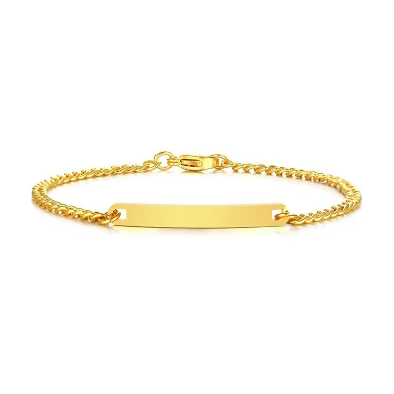 Personalized Tone ID Tag Bracelet for Women Men Stainless Steel Promise Couple