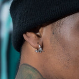 Gothic Skull Skeleton Huggie Hoop Earrings Men Boys Halloween