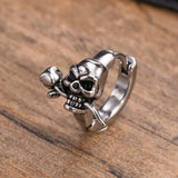 Gothic Skull Skeleton Huggie Hoop Earrings Men Boys Halloween
