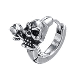 Gothic Skull Skeleton Huggie Hoop Earrings Men Boys Halloween
