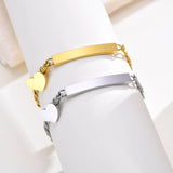 Customize Couple Stainless Steel Heart Charm Bracelets, Promise Bracelet