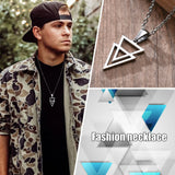 Hexagon Pendant Men's Necklace, Geometric Punk Rock Neck Collar