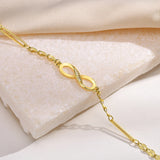 Infinity Love Charm Bracelet for Women, Plated Stainless Steel Paperclip Chain