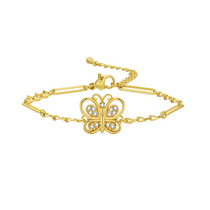 Infinity Love Charm Bracelet for Women, Plated Stainless Steel Paperclip Chain