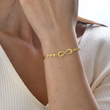 Infinity Love Charm Bracelet for Women, Plated Stainless Steel Paperclip Chain