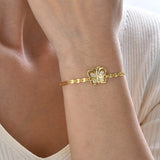 Infinity Love Charm Bracelet for Women, Plated Stainless Steel Paperclip Chain