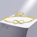 Infinity Love Charm Bracelet for Women, Plated Stainless Steel Paperclip Chain