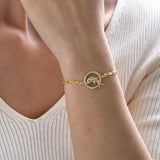 Infinity Love Charm Bracelet for Women, Plated Stainless Steel Paperclip Chain