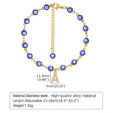 Evil Eye Bead Initial Anklet Stainless Steel A-Z Summer Jewelry