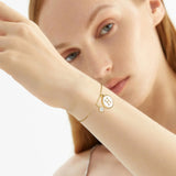Alphabet Coin Charm Bracelet Stainless Steel Star Wristband