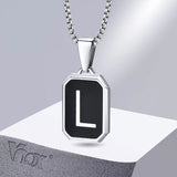 Stylish Letter Pendant Necklace with Box Chain