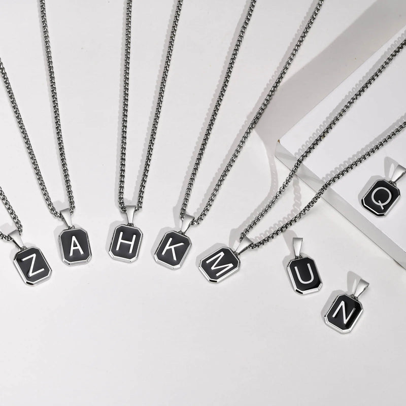 Stylish Letter Pendant Necklace with Box Chain