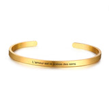 Inspirational Bracelet for Women 4mm Cuff Bangle Gift Support Spanish French
