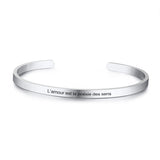 Inspirational Bracelet for Women 4mm Cuff Bangle Gift Support Spanish French