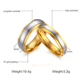 His & Her's Tungsten Carbide Wedding Rings 6MM/4MM