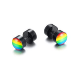 Pride Rainbow Stud Earrings Stainless Steel Punk Jewelry