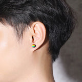 Pride Rainbow Stud Earrings Stainless Steel Punk Jewelry