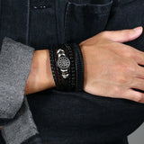 Leather Bracelet Set Men Women Casual Rudder Star Charm Wristband