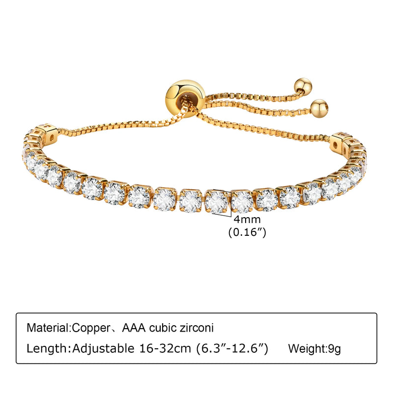 Bling Tennis Chain Anklet for Women, Crystal Foot Jewelry