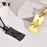Men's Stainless Steel Pendant with Box Chain
