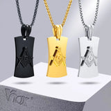 Men's Stainless Steel Pendant with Box Chain