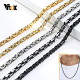 Men Basic Stainless Steel Chain Necklace 4mm Wide Metal Collar Punk Jewelry